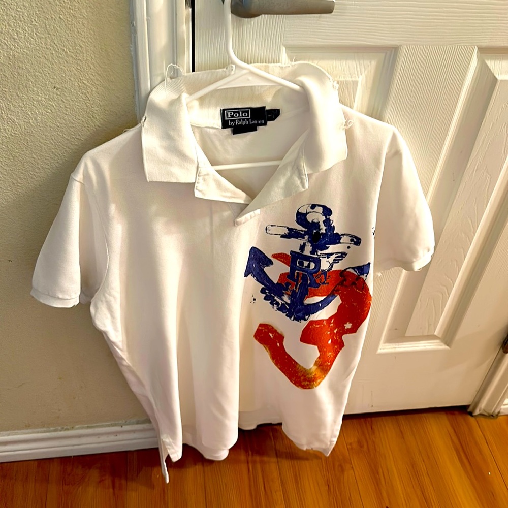 Polo Ralph Lauren shirt,  with ripples and designs , size large